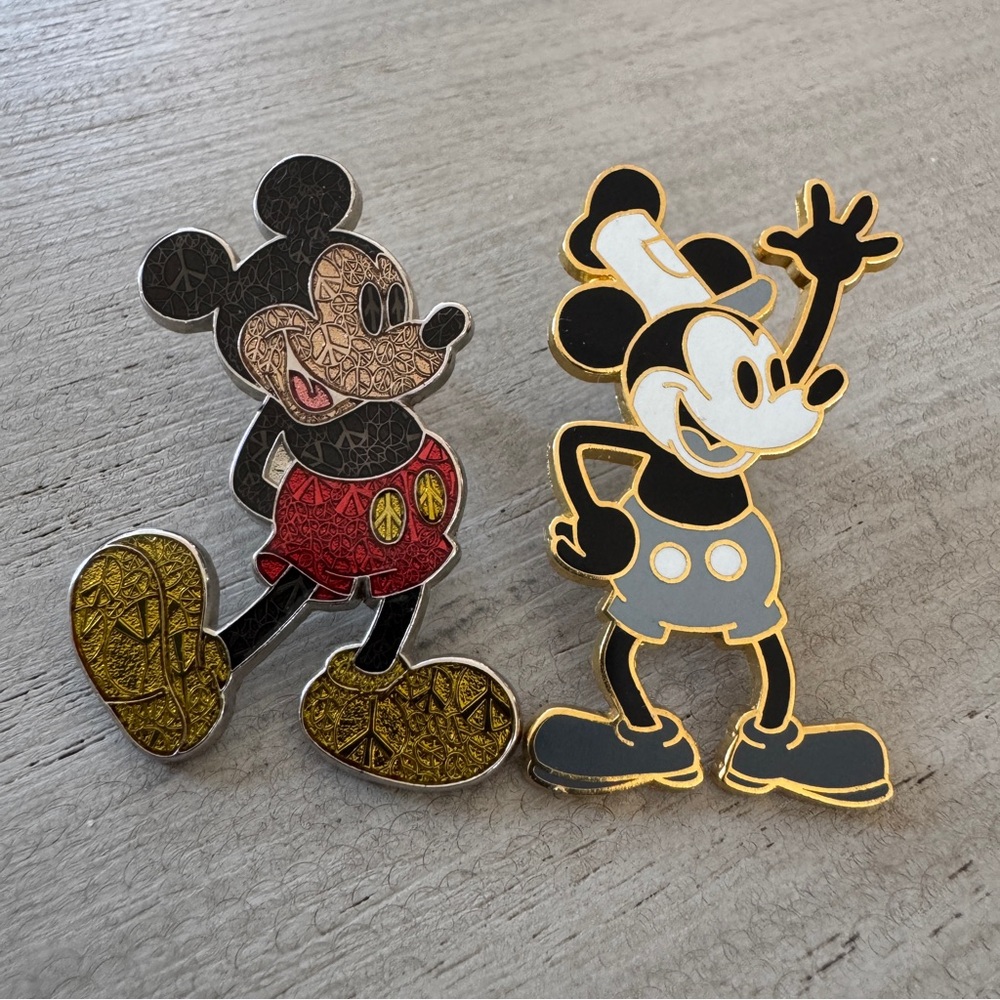 Mickey Mouse Enamel Pin Set - Bundle of 2